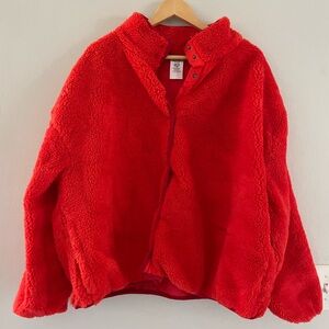 Disney Red Fluffy Fleece Minnie Mouse Jacket